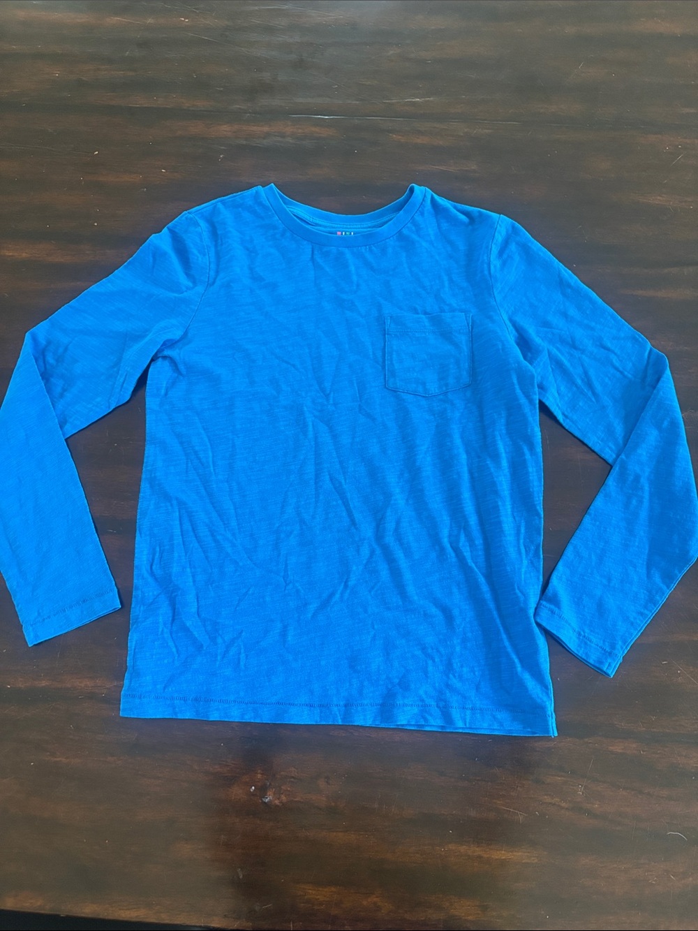 Mini Boden Royal Blue Long-Sleeve Pocket Tee